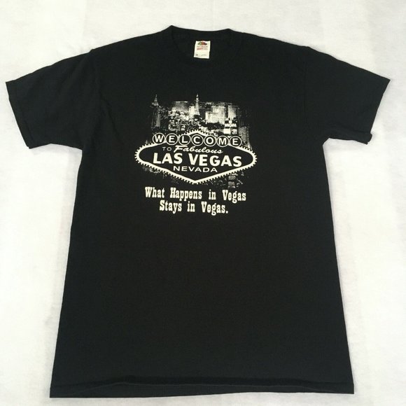 #69 What Happens in Vegas Stays in Vegas Tee MED Welcome to Fabulous Las vegas - Picture 1 of 8